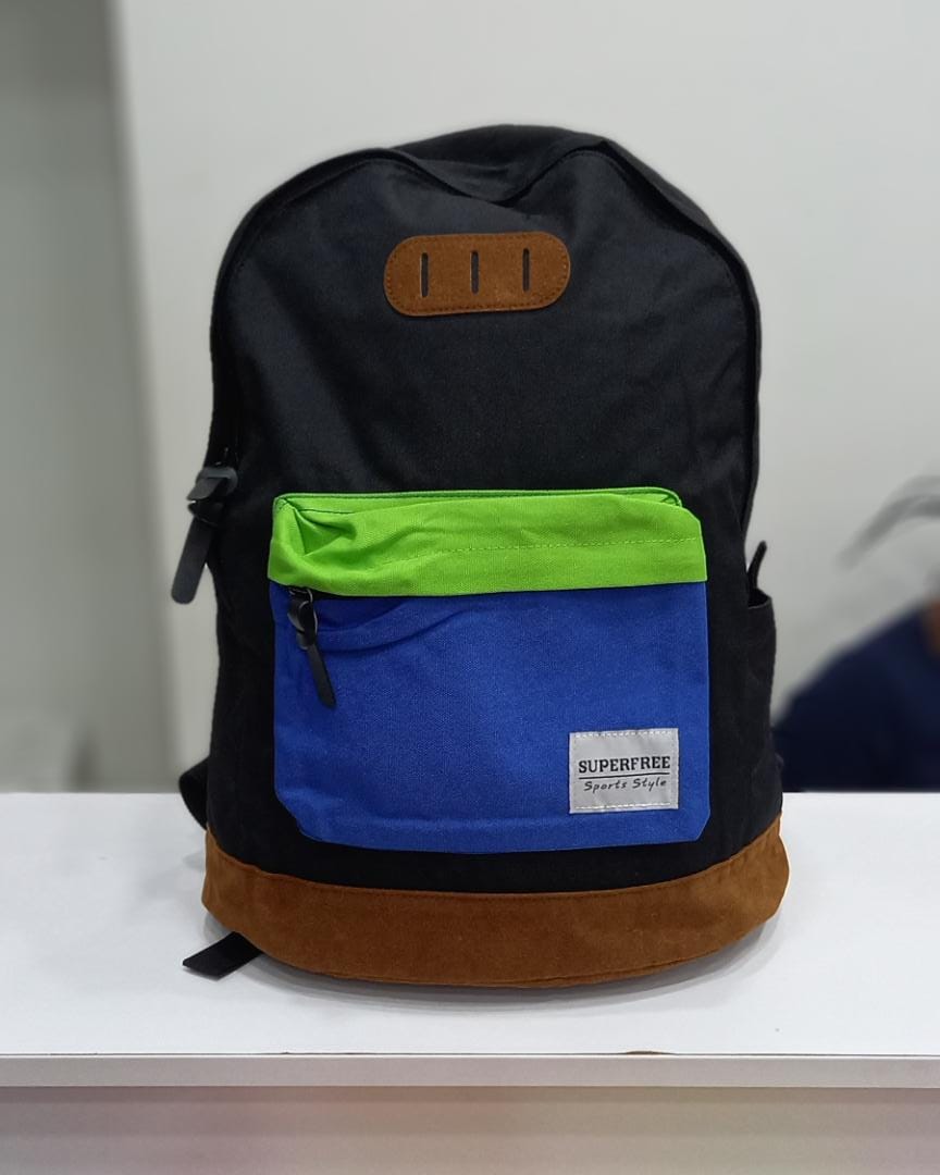 black blue green super free bag